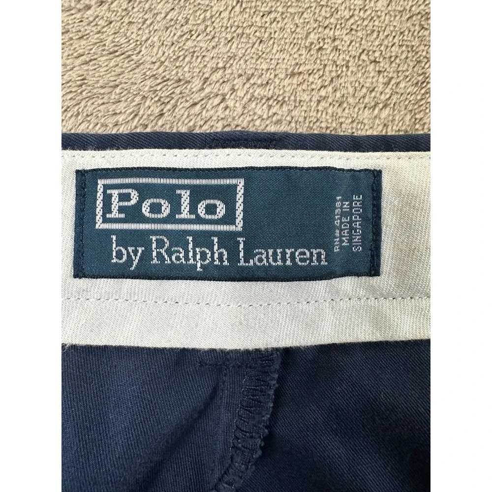 Vintage‎ Polo Ralph Lauren Pleated Chino Pants Men 38x30 Blue Preppy Old Money